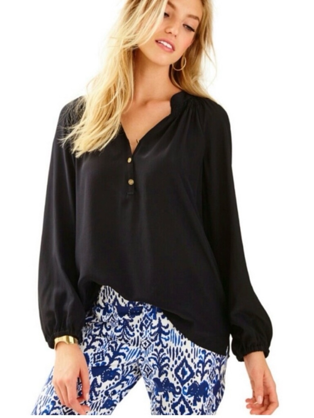 Lilly Pulitzer Black Elsa Top